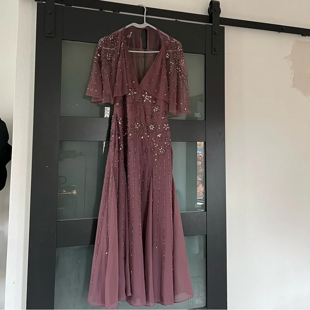 ASOS Mauve Beaded Midi Dress
